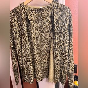 Sag harbor olive green leopard cardigan and sweater